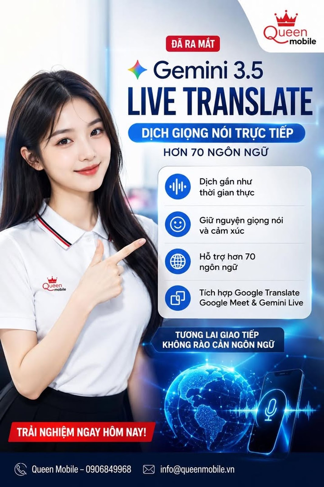 Google Ra Mắt Gemini 3.5 Live Translate, Dịch Giọng Nói Gần Như Thời Gian Thực Hơn 70 Ngôn Ngữ
