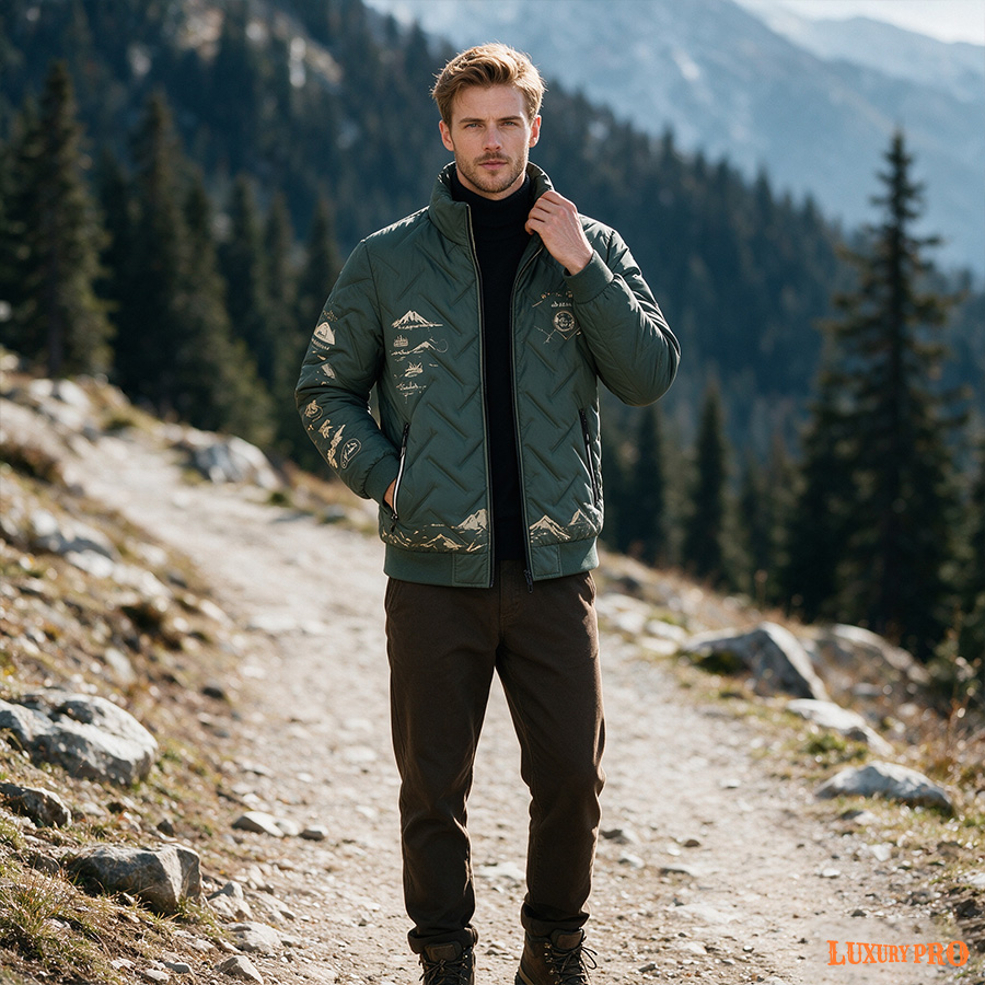 2D baseball collar quilted jacket