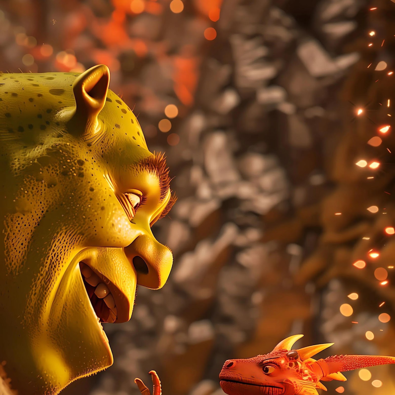 Download Shrek and Baby Dragon 4K iPhone