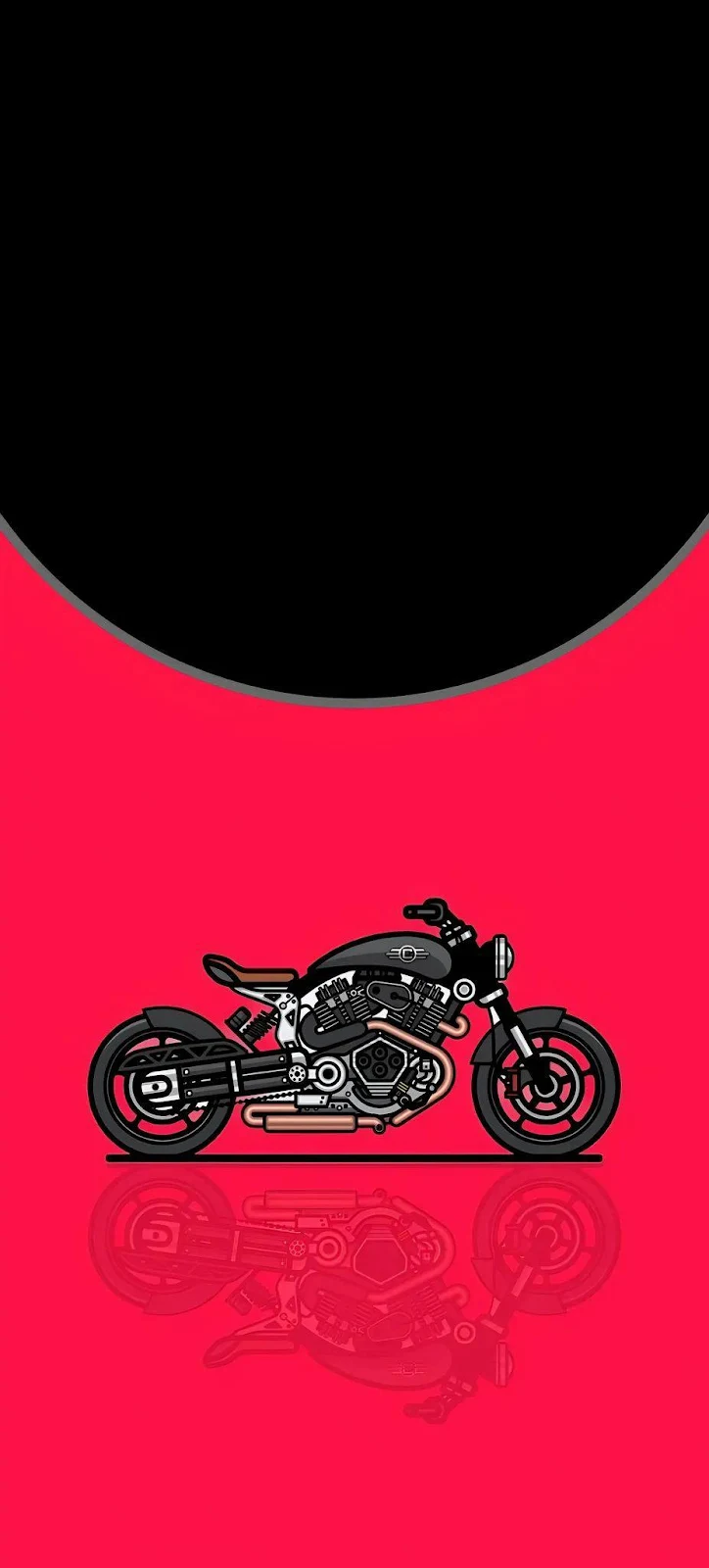 Minimalist Custom Motorcycle - Vector Illustration iPhone Wallpaper (927x2048)