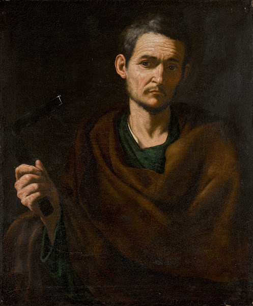 Saint Philip Half Length Holding A Crucifix