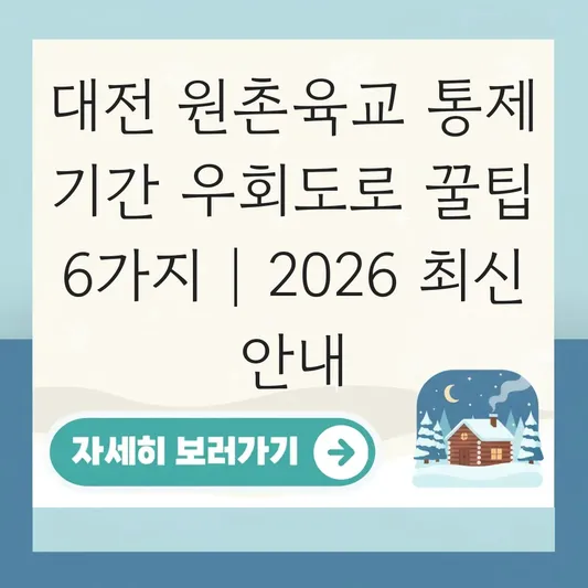 대전 원촌육교 통제 기간 우회도로 안내