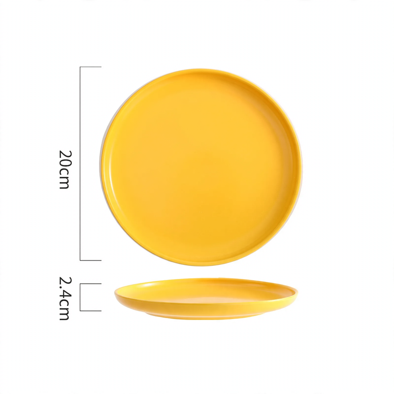 Round plastic tray, cream and black