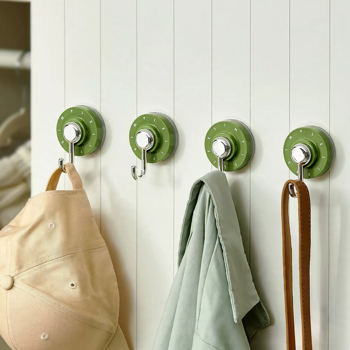 Suction Cup Hooks, Set of 4, plastic