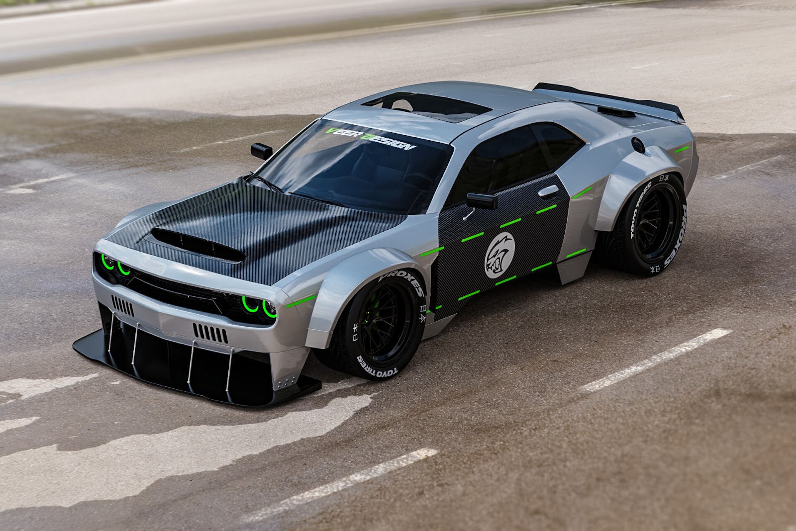 Dodge Challenger Digital Game art Modified Racecar