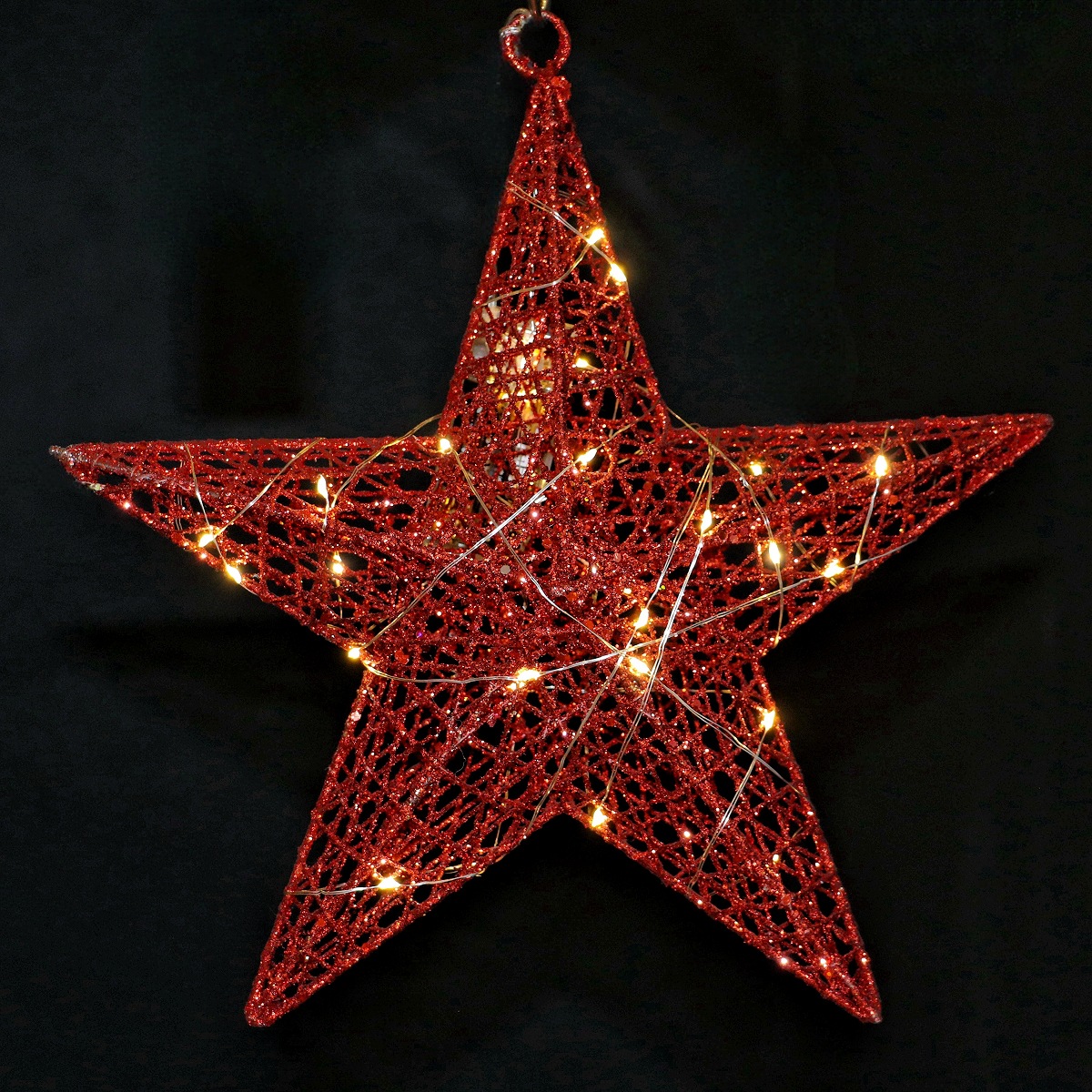 Beleuchteter Weihnachtsbaum-Stern aus Eisen