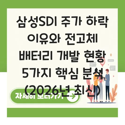 삼성SDI 주가 하락 이유와 전고체 배터리 개발 현황 대표 이미지