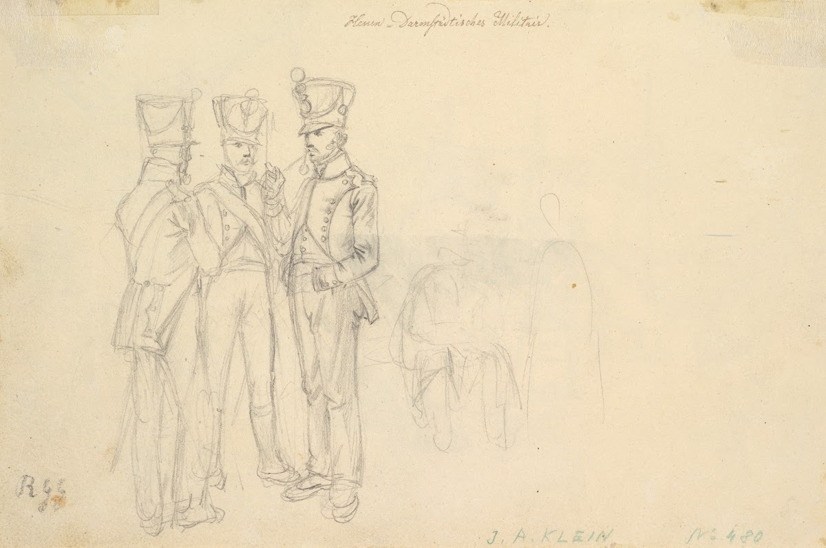 Study of Three Soldiers and Two More Figures 1815