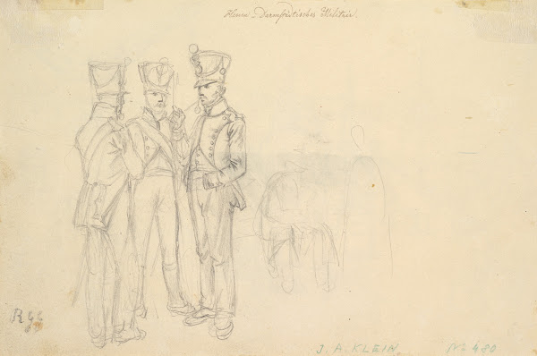 Study of Three Soldiers and Two More Figures 1815