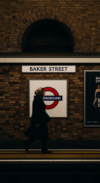 Woman Walking Along Platform in Dark Baker Street Underground Station - Free mobile Wallpaper