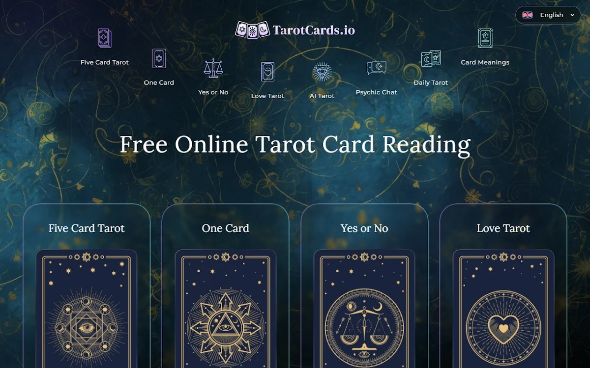 Captura de TarotCards.io