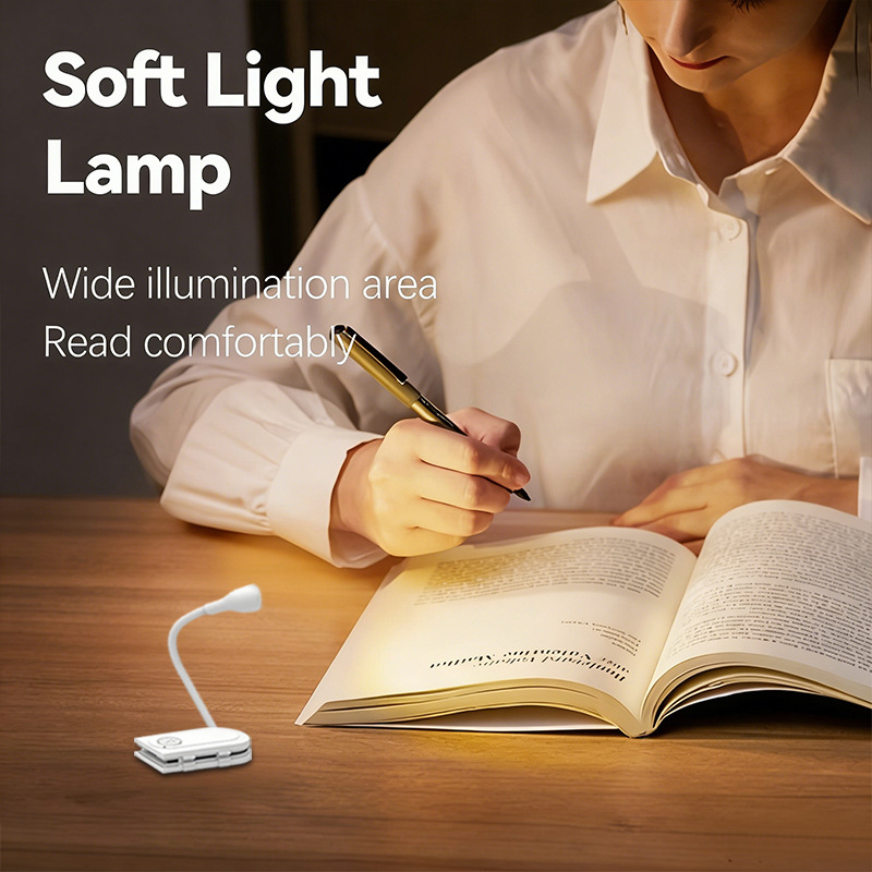 Mini-LED-Leselampe mit Clip, tragbar