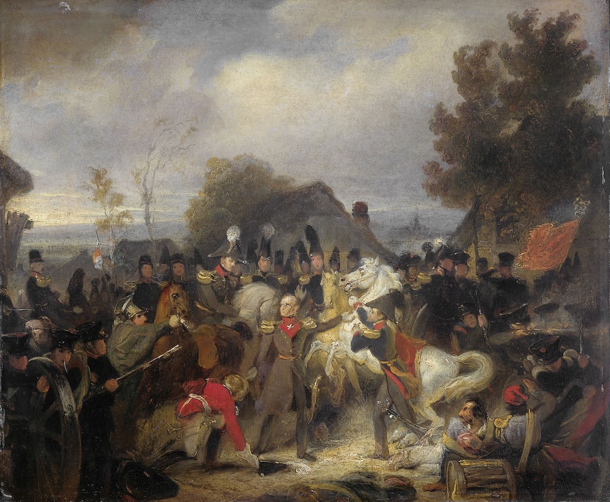 The Prince of Orange changing his Wounded Horse during the Engagement at Bouters