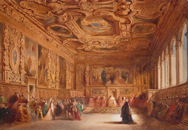 Sala del Senato Doges Palace Venice 1839