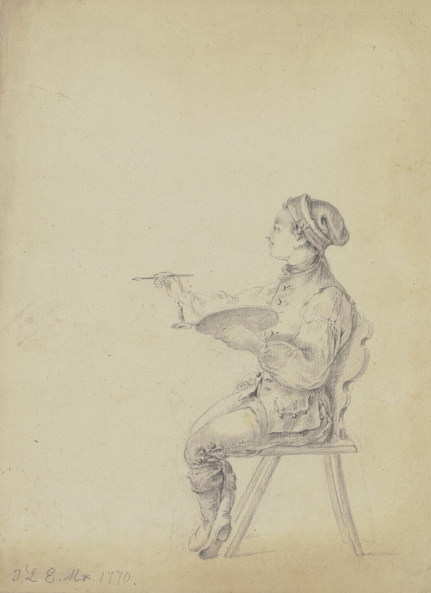 Junger Maler auf einem Bauernstuhl 1770