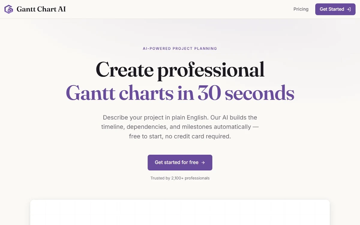 Captura de Gantt Chart AI