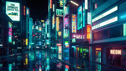 Artwork, City, Building, Street, Night 4K Wallpaper Background