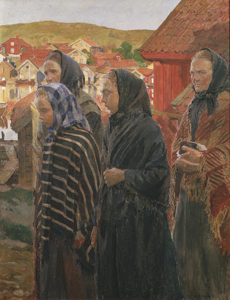 Fishermens Wives Returning from Church 1899