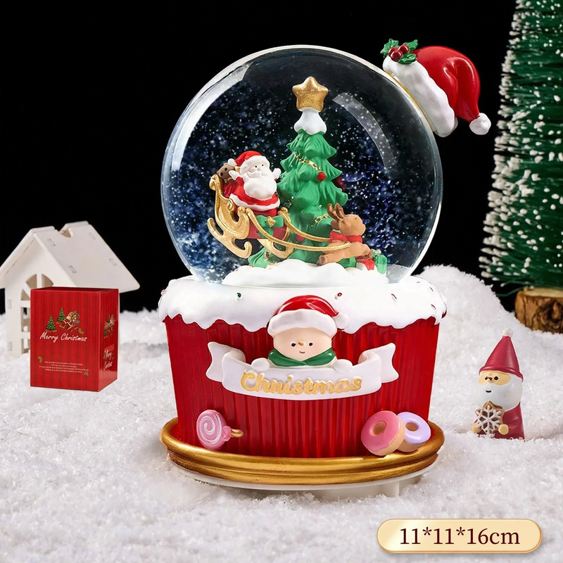 Crystal Ball Music Box with Lighting and Snow Effect
