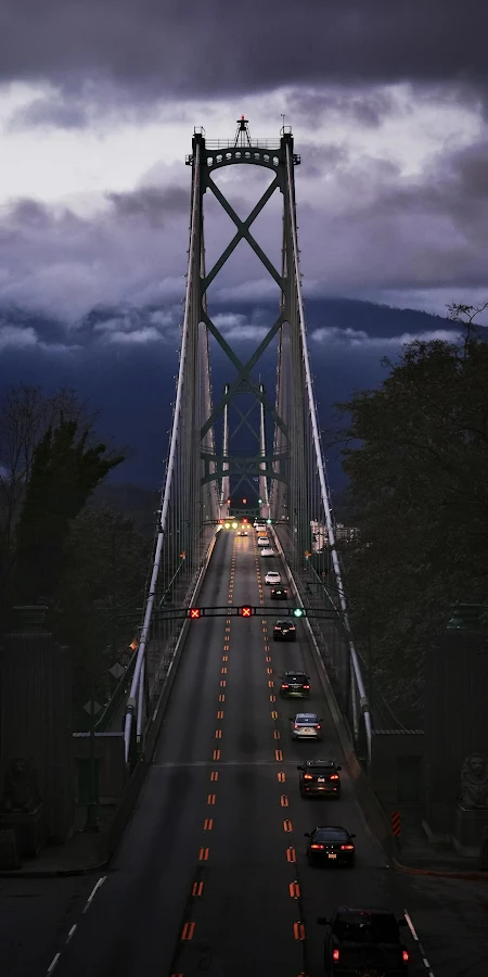 Lions Gate Bridge At Dusk Full HD iPhone Phone Wallpaper