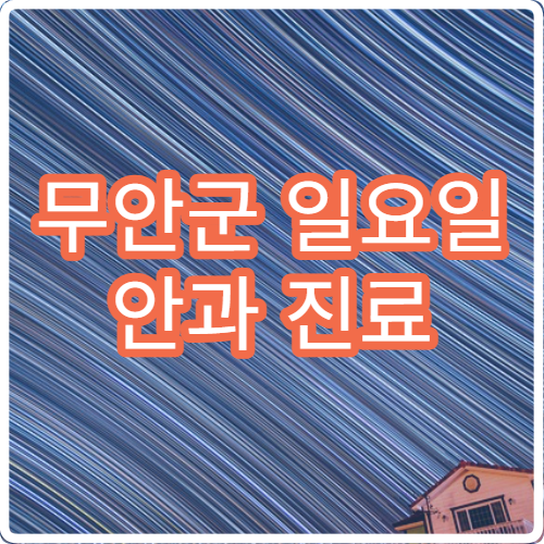 무안군 일요일 안과 진료 병원 – 결막염, 시력 저하, 눈 다침 주말 진료 병원 안내