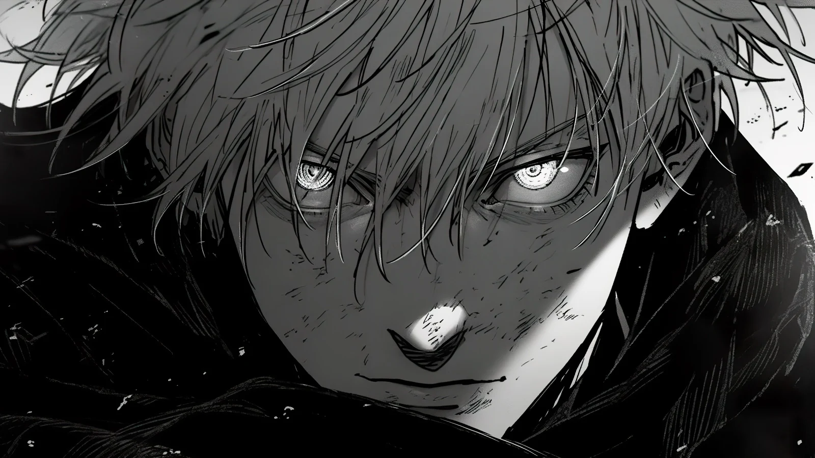 Anime, Manga, Monochromatic, Gaze Full HD Desktop Wallpaper