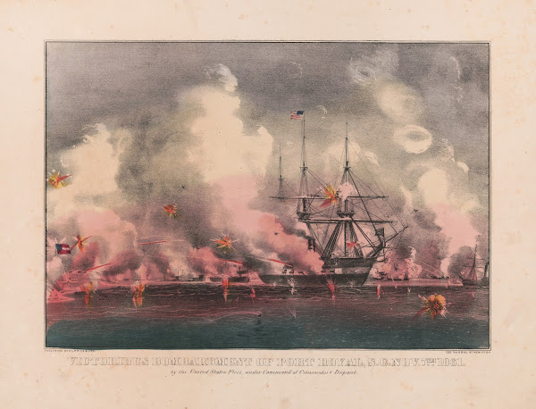 Victorious bombardment of Port Royal SC Nov 7th 1861 by the United States fleet