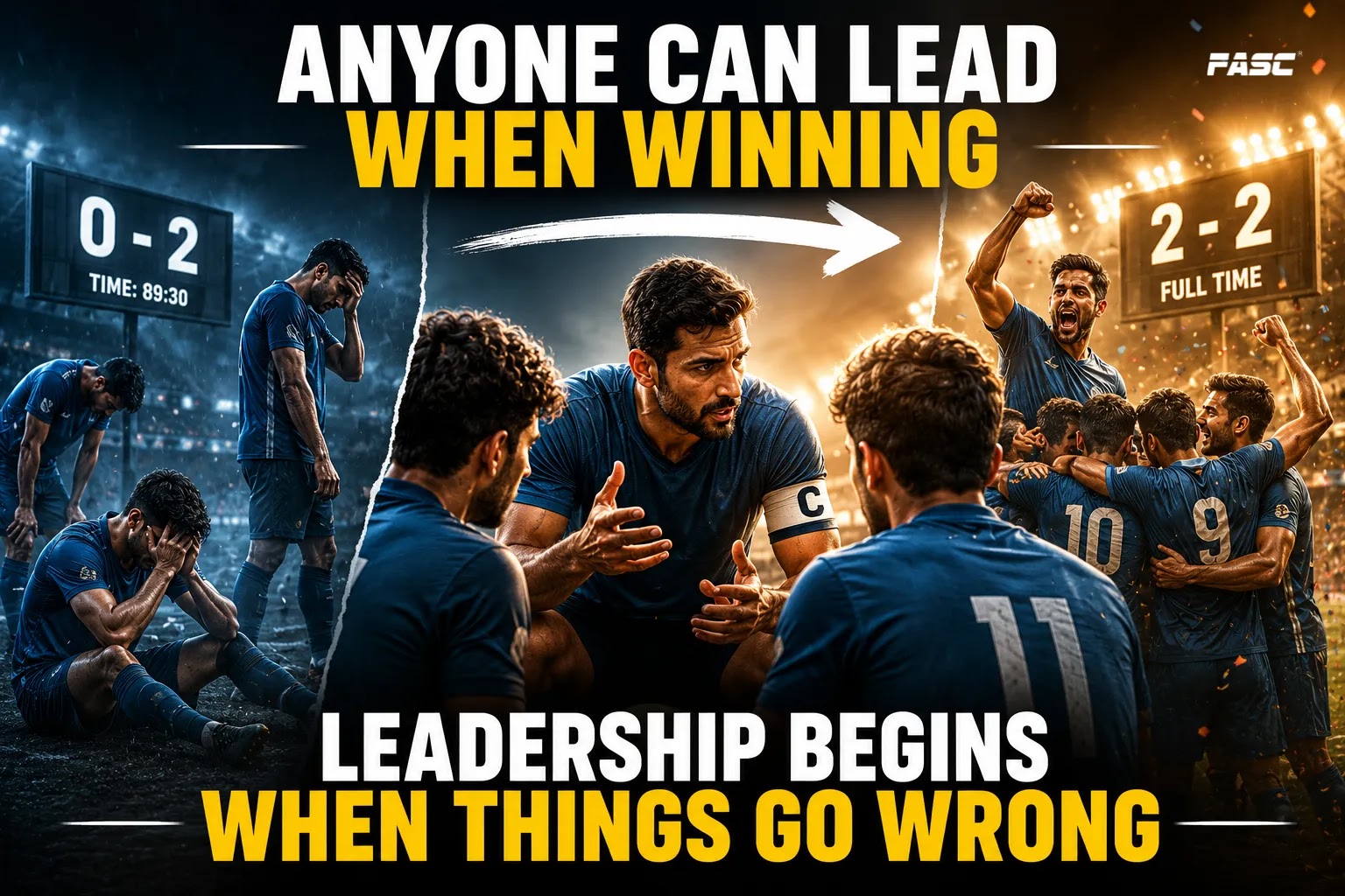 Anyone can lead when wining. Leadership begins when things go wrongs.