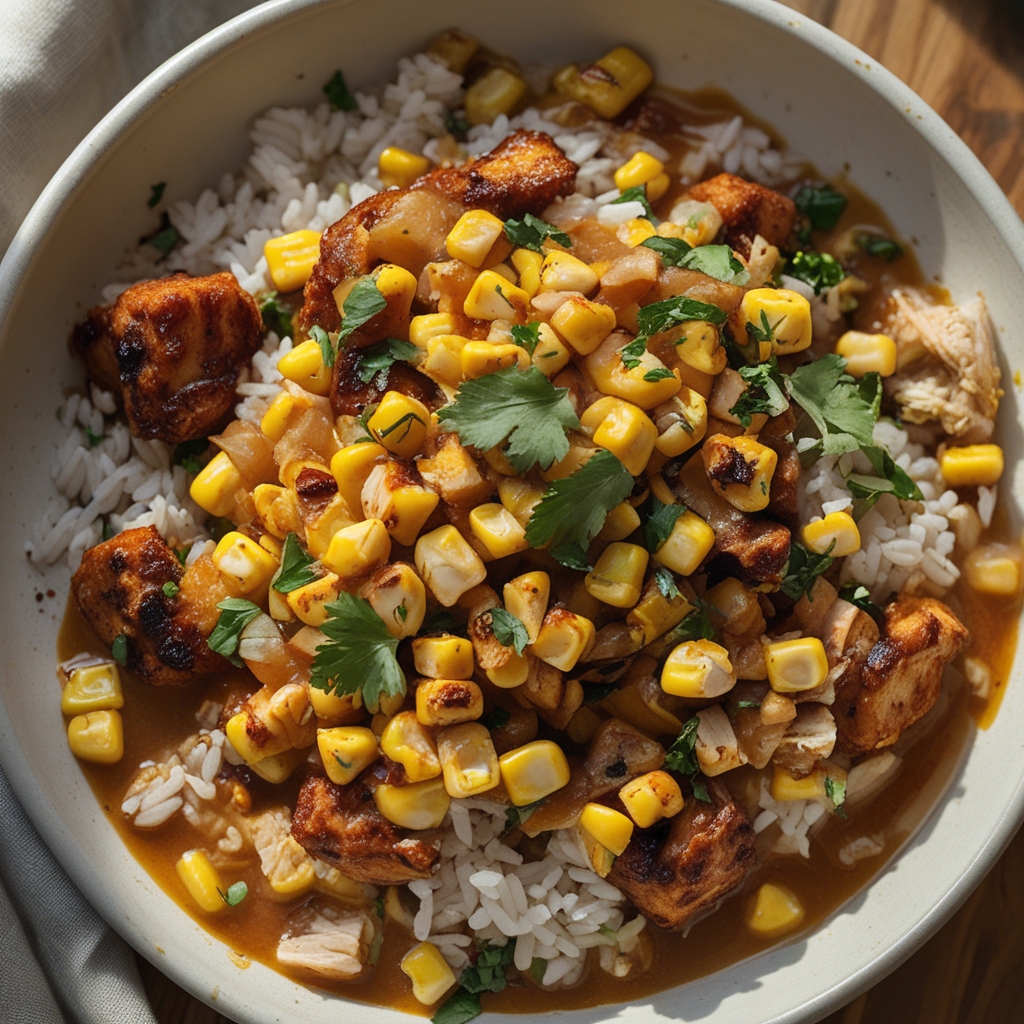 Street Corn Chicken Rice Bowl Recipe – Easy, Flavor-Packed Weeknight Dinner finished