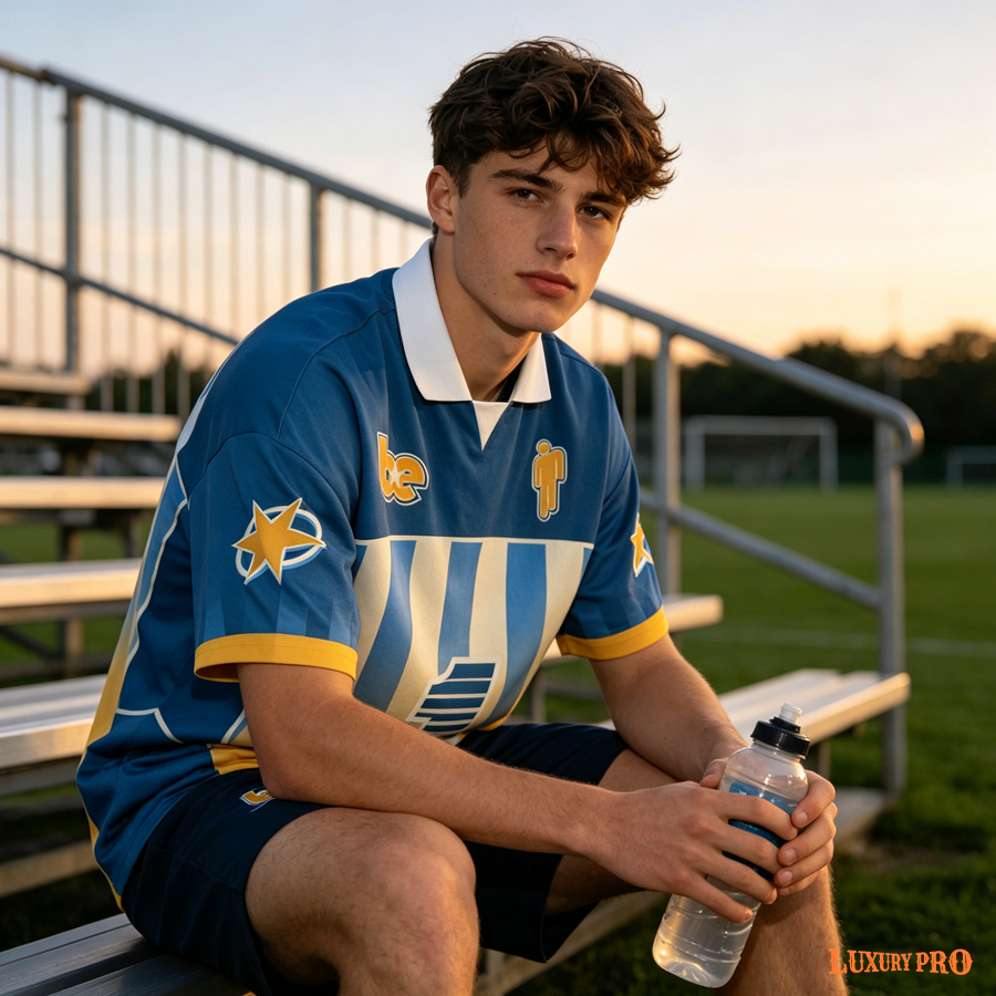 AOP Polo Collar Football Jersey