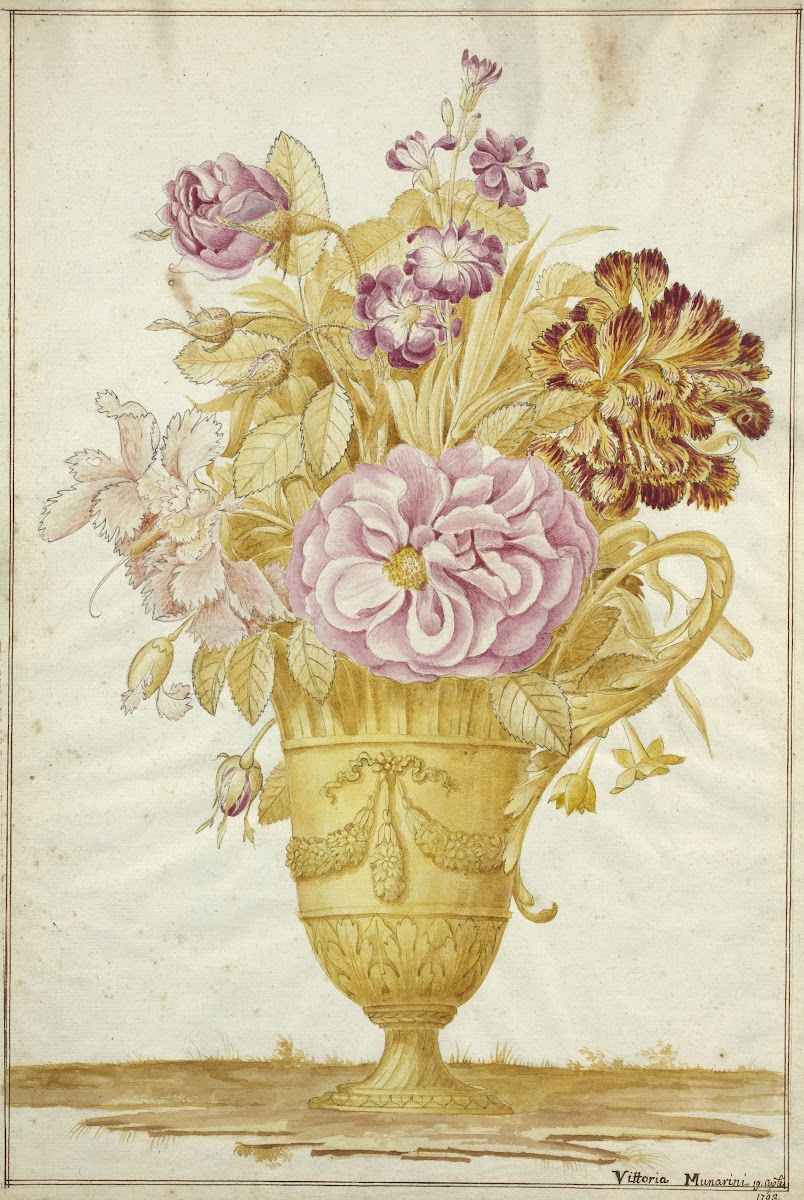 Bouquet of flowers in an antique vase 1793