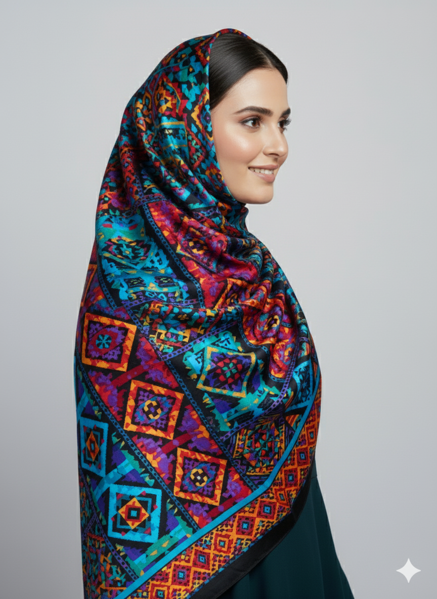 Silk Pinted Hijab | Satin Scarf