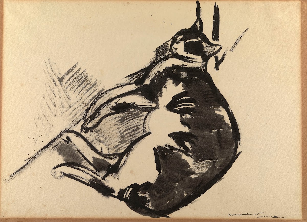 Cat Lying 1915