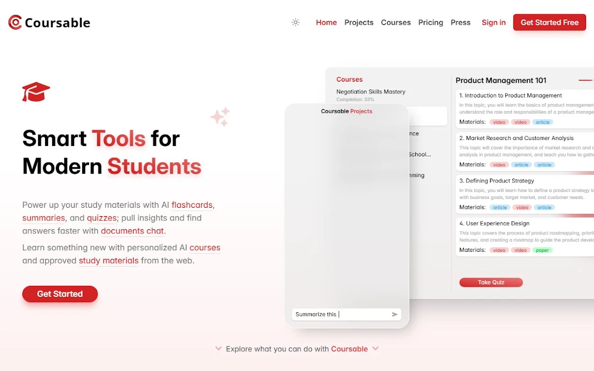 Captura de Coursable.io