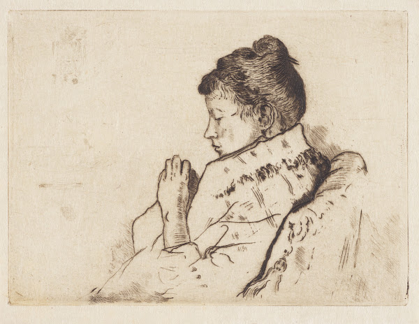 Naaiwerk  Vrouw in profiel 1893