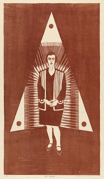 Jonge vrouw voor driehoek 1929