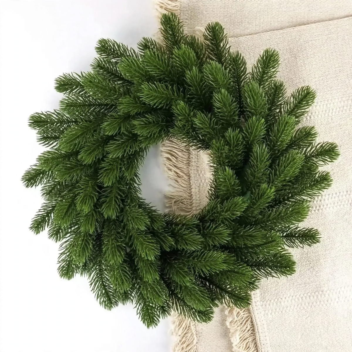 Christmas wreath made of PE plastic for the door