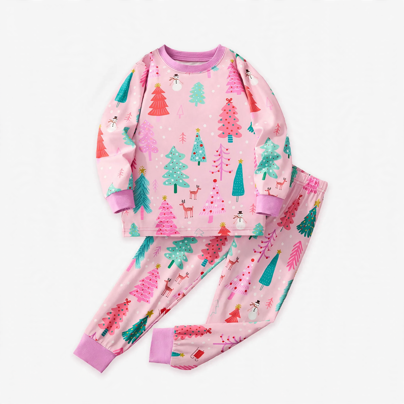 Kids Pajama Set, Long Sleeve, Christmas Motif, Breathable