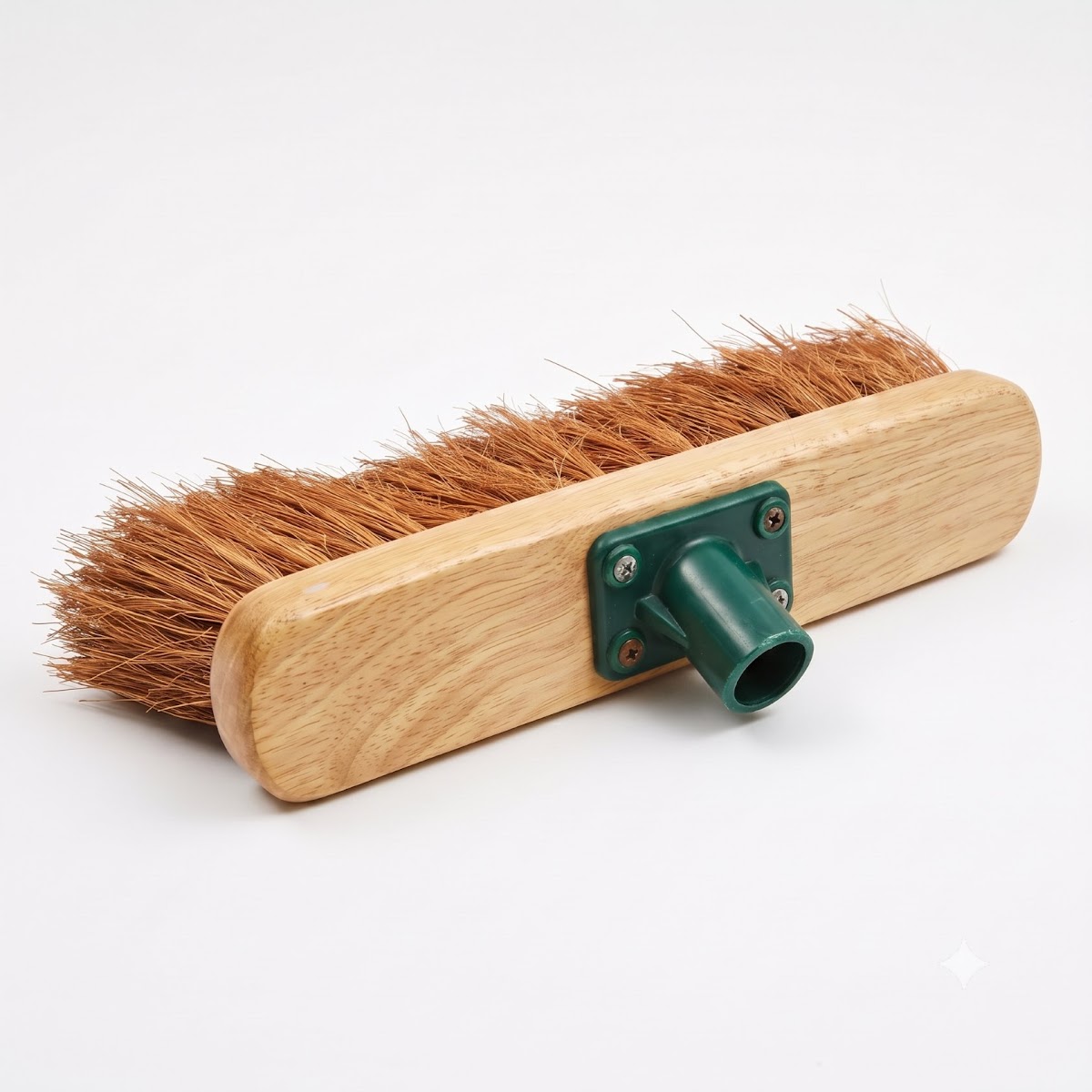 11'' (57MM) VARNISH NATURAL COCO BROOM + 4 SCREWS PUSH FIT BRACKET photo 2
