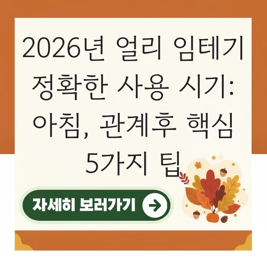 얼리 임테기 정확한 사용 시기