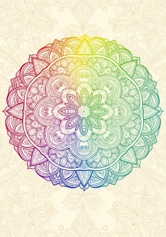 Intricate Rainbow Mandala