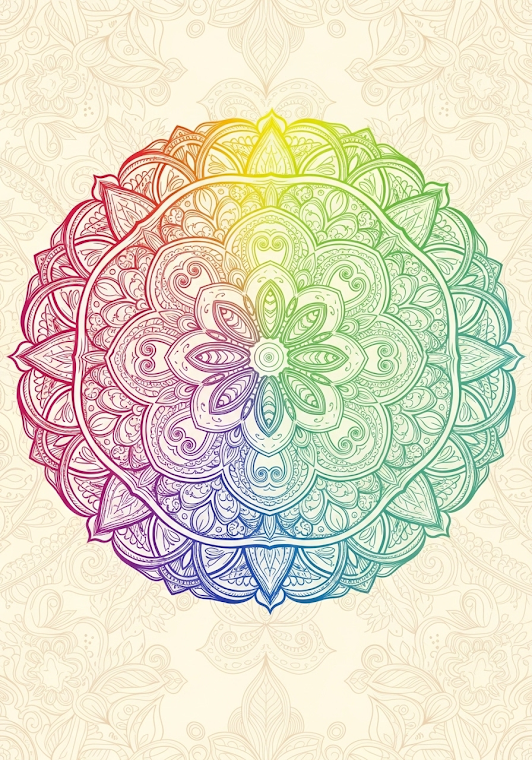 Intricate Rainbow Mandala