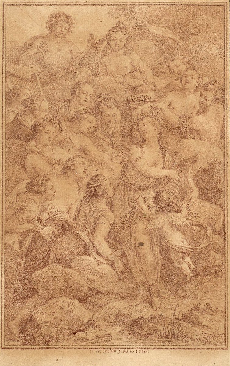 LOrigine des Grâces frontispice et Le Cortège de Bacchus