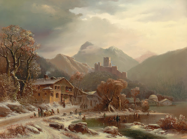 A winter idyll with a view of the Kropfsberg ruins Tyrol