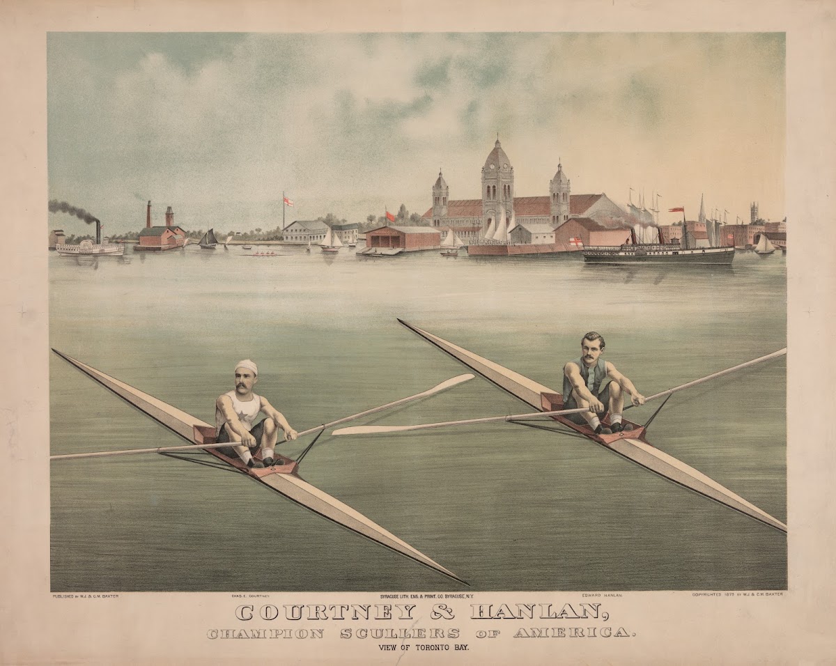 Courtney  Hanlan Champion Scullers Of America  View Of Toronto Bay 1879