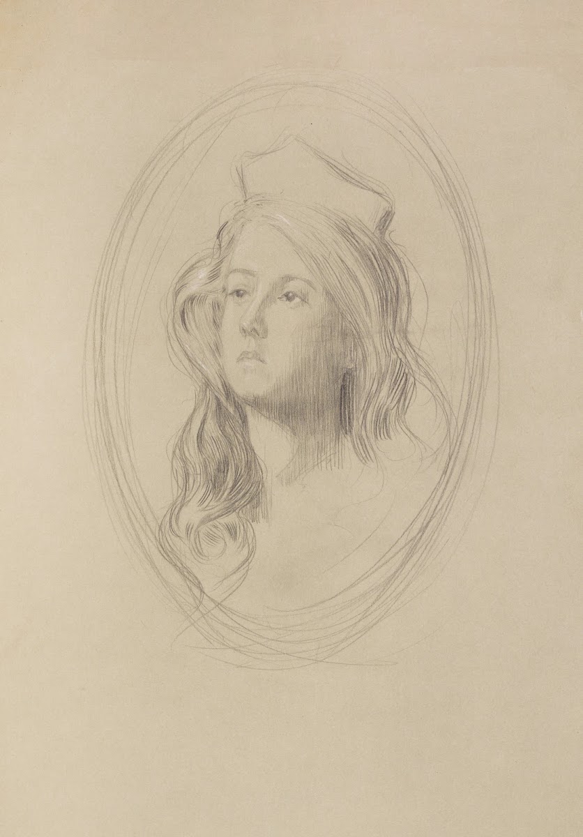 Sketch of a young womans face