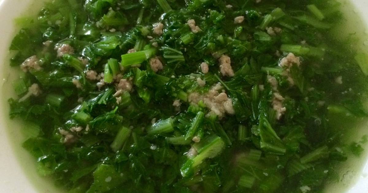 Rau cải nấu thịt băm
