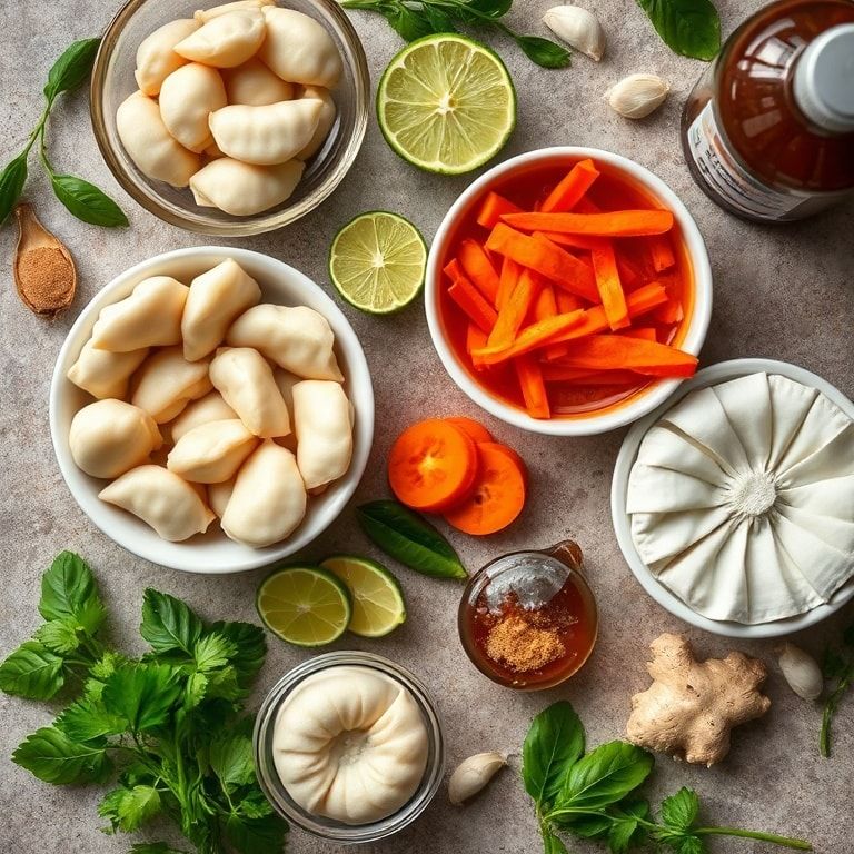 Ingredients for Thai Coconut Curry Soup With Dumplings – Easy 30-Minute Weeknight Dinner