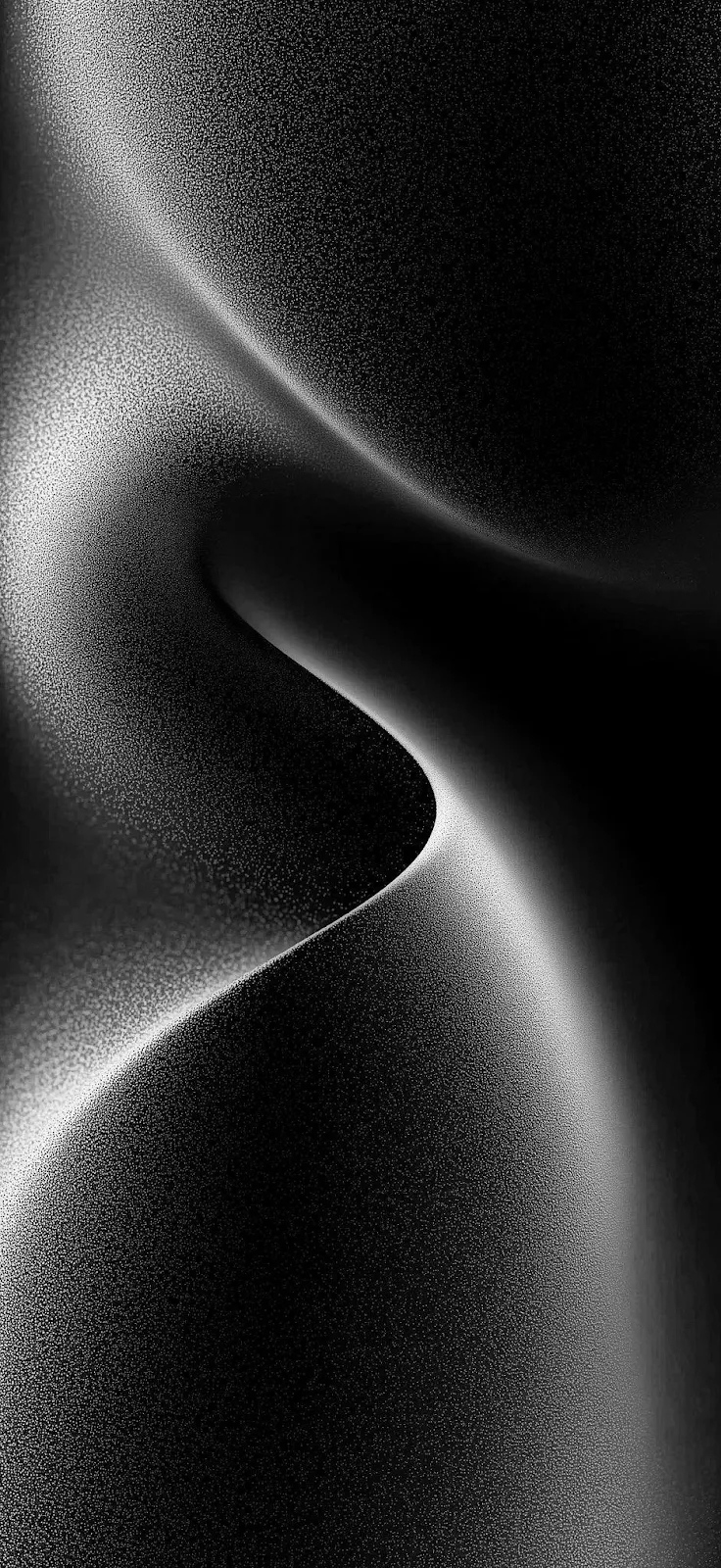 Abstract Black Sand Dune Waves - Minimalist Digital Art iPhone Wallpaper (942x2048)