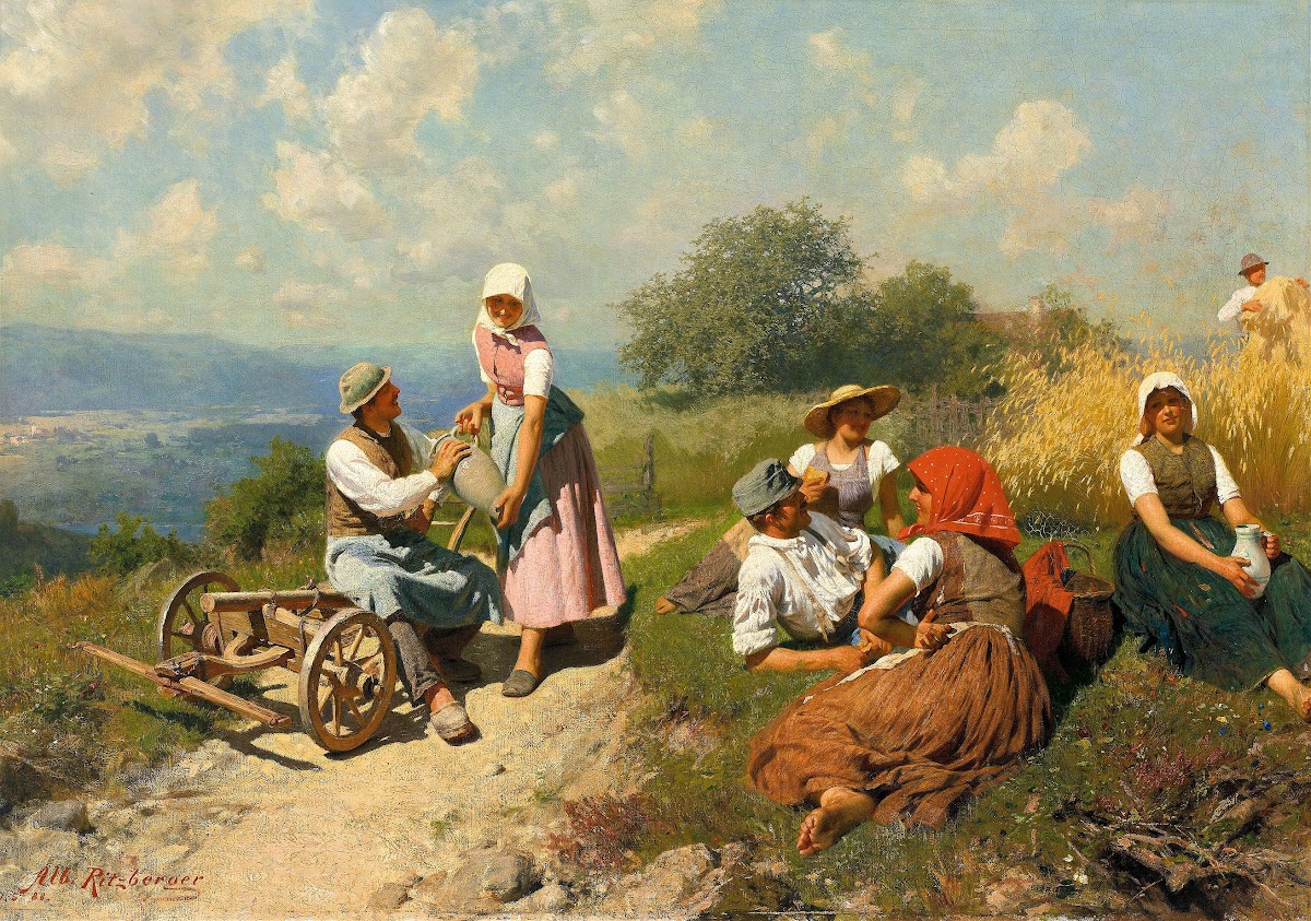 Prachtvolle Sommerlandschaft Im Alpenvorland 1888
